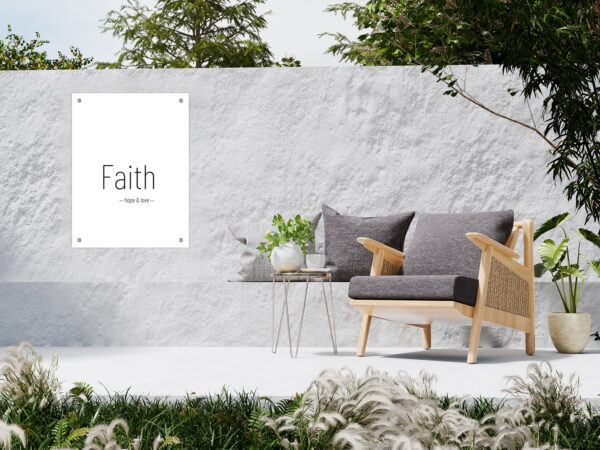 Tuinposter 'Faith hope en Love'