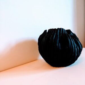 Teakbowl met ribbels
