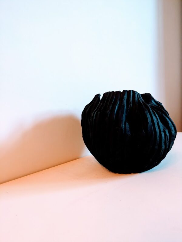 Teakbowl met ribbels