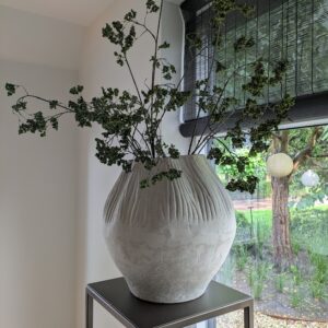 Pot deco acda naturel, beige grote pot, beige pot, beige vaas, pot voor op zuil.