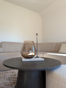 Fidrio glass, Glazen bruine vaas, Bruine bloemenvaas, Bruine fidrio glas