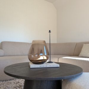 Fidrio glass, Glazen bruine vaas, Bruine bloemenvaas, Bruine fidrio glas